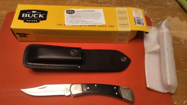 Buck 110 Folding Hunter, Nickel Silver Bolsters, Charcoal Dymondwood Scales, 1 of 300 Buck 110 Folding Hunter, Nickel Silver Bolsters, Charcoal Dymondwood Scales, 1 of 300