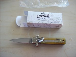 A. G. A. Campolin Dominus Lever Maltese Cross 6 Incher W/Brazilian Horn Handles  NIB
