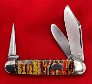 Vintage GAMBLE STORES 3-Blade Equal End Cattle Knife c1930’s-1950’s Vertical Christmas Tree Scales