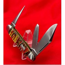 Vintage GAMBLE STORES 3-Blade Equal End Cattle Knife c1930’s-1950’s Vertical Christmas Tree Scales Vintage GAMBLE STORES 3-Blade Equal End Cattle Knife c1930’s-1950’s Vertical Christmas Tree Scales