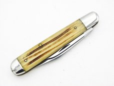 Queen Cutlery Co. #28 English Jack in Winterbottom Bone: 4 1/2” closed: early 1950s, Q STAINLESS ta Queen Cutlery Co. #28 English Jack in Winterbottom Bone: 4 1/2” closed: early 1950s, Q STAINLESS ta