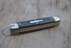Remington 1994 Sterling Bullet Folding Camp Knife 4 Blades Mint 4 7/8" Closed Dark Jigged Bone 