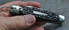 Remington 1994 Sterling Bullet Folding Camp Knife 4 Blades Mint 4 7/8" Closed Dark Jigged Bone 