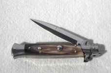 NEW FRANK BELTRAME 9" GENUINE FRENCH BOVINE HORN BAYONET BLADE ITALIAN STILETTO