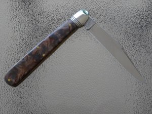 Great Eastern Cutlery (GEC) Ben Hogan knife; Model 651115; Custom Scales by Herman Williams