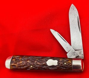 Vintage H BOKER & CO’S IMPROVED CUTLERY 2-Blade Swell End Jack Pocket Knife c.1899-1920’s Bone