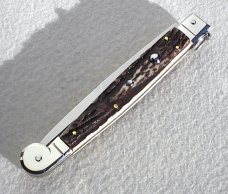 NEW AGA CAMPOLIN 12" ITALIAN SICILIANO GENUINE STAG 4 MILLIMETER BLADE, NICKEL SILVER BOLSTERS