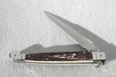 NEW AGA CAMPOLIN 12" ITALIAN SICILIANO GENUINE STAG 4 MILLIMETER BLADE, NICKEL SILVER BOLSTERS