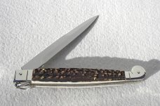 NEW AGA CAMPOLIN 12" ITALIAN SICILIANO GENUINE STAG 4 MILLIMETER BLADE, NICKEL SILVER BOLSTERS