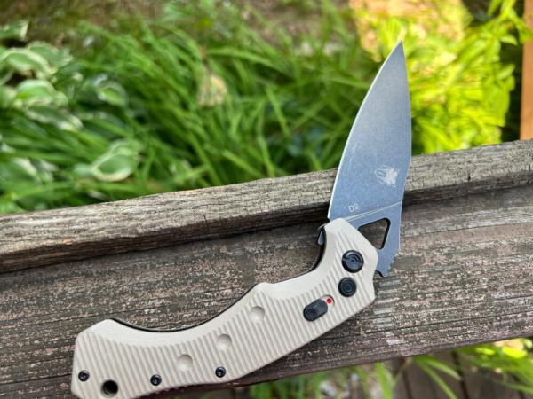 COBRATEC RYKER TAN AUTO FOLDER D2 STONEWASH STEEL COBRATEC RYKER TAN AUTO FOLDER D2 STONEWASH STEEL