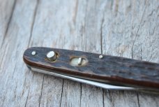 Geo. Schrade Presto Mint Jigged Brown Bone Never Used Factory Edge Sock Drawer Knife 3 1/4" Closed Geo. Schrade Presto Mint Jigged Brown Bone Never Used Factory Edge Sock Drawer Knife 3 1/4" Closed