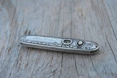 Schrade Cut Co. Walden NY Pats. 06'/07' Sterling Silver 3 3/8" Closed Carefully Used Engraved Schrade Cut Co. Walden NY Pats. 06'/07' Sterling Silver 3 3/8" Closed Carefully Used Engraved