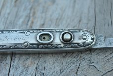 Schrade Cut Co. Walden NY Pats. 06'/07' Sterling Silver 3 3/8" Closed Carefully Used Engraved Schrade Cut Co. Walden NY Pats. 06'/07' Sterling Silver 3 3/8" Closed Carefully Used Engraved