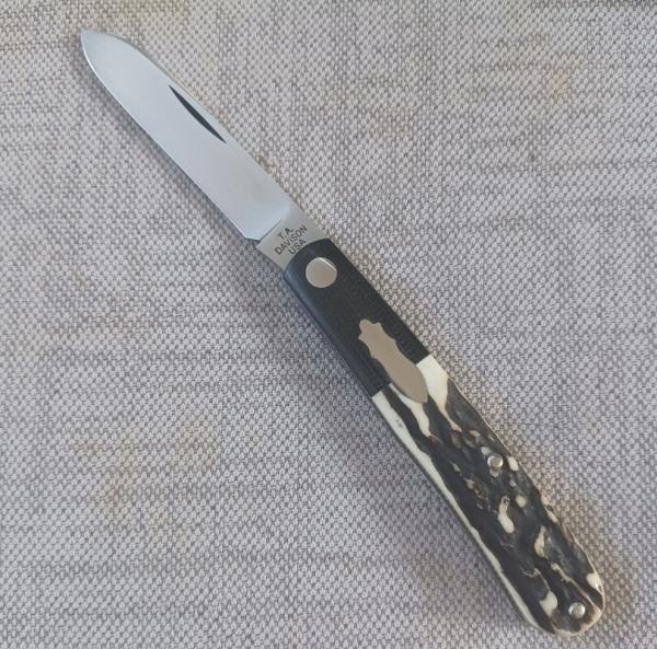 T A Davison Custom Spear Sambar Stag Zulu..3.625..micarta bolsters..A2..jeweled liners..Dble Shields T A Davison Custom Spear Sambar Stag Zulu..3.625..micarta bolsters..A2..jeweled liners..Dble Shields