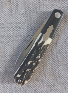 T A Davison Custom Spear Sambar Stag Zulu..3.625..micarta bolsters..A2..jeweled liners..Dble Shields