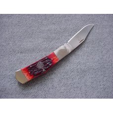 Vintage Chuck Garlitz, Happy Jack U.S.A. Handmade, Etched, Redbone Handles Slipjoint Folder