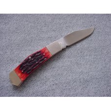 Vintage Chuck Garlitz, Happy Jack U.S.A. Handmade, Etched, Redbone Handles Slipjoint Folder