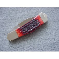 Vintage Chuck Garlitz, Happy Jack U.S.A. Handmade, Etched, Redbone Handles Slipjoint Folder