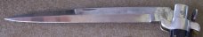 Vintage large picklock MADE IN ITALY manual STILETTO KNIFE w/ cream grey & black HORN handle scales Vintage large picklock MADE IN ITALY manual STILETTO KNIFE w/ cream grey & black HORN handle scales