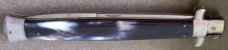 Vintage large picklock MADE IN ITALY manual STILETTO KNIFE w/ cream grey & black HORN handle scales Vintage large picklock MADE IN ITALY manual STILETTO KNIFE w/ cream grey & black HORN handle scales