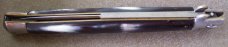Vintage large picklock MADE IN ITALY manual STILETTO KNIFE w/ cream grey & black HORN handle scales Vintage large picklock MADE IN ITALY manual STILETTO KNIFE w/ cream grey & black HORN handle scales