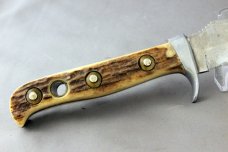 PUMA SKINNING KNIFE, Stag Handles, 97674 Made in 1976, Etch is Faint, Leather Sheath, Free Shipping