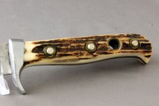 PUMA SKINNING KNIFE, Stag Handles, 97674 Made in 1976, Etch is Faint, Leather Sheath, Free Shipping