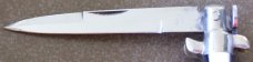 Vintage lockback MADE IN ITALY manual STILETTO KNIFE w/ cream brown & black HORN handle scales Vintage lockback MADE IN ITALY manual STILETTO KNIFE w/ cream brown & black HORN handle scales