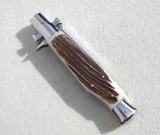 NEW AGA CAMPOILN ( BLACK WIDOW ) 11" STAG 5MM BLADE MANIAGO ITALY - W/BOX & LEATHER POUCH