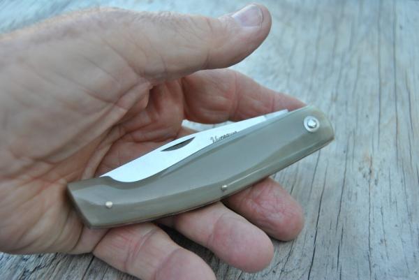 Italian Sardinia Friction Folder 4 1/4" Closed Thick Horn Handles Mint Never Honed Big older