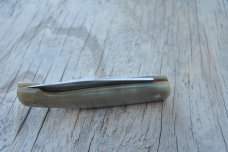 Italian Sardinia Friction Folder 4 1/4" Closed Thick Horn Handles Mint Never Honed Big older