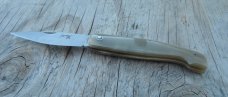 Italian Sardinia Friction Folder 4 1/4" Closed Thick Horn Handles Mint Never Honed Big older