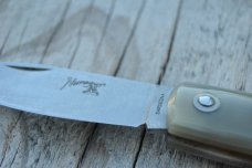 Italian Sardinia Friction Folder 4 1/4" Closed Thick Horn Handles Mint Never Honed Big older
