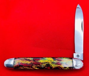 F HERDER A. SN 1-Blade Equal End Jack Pocket Knife Christmas Tree Celluloid NM