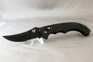BENCHMADE 8600 Automatic Knife, Micarta-Like Non-Slip Handles, Axis Lock, Fires Hard, Locks Tight