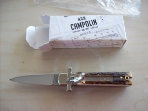 A. G. A. Campolin Dominus Lever Maltese Cross 6 Incher W/Genuine Stag/Antler NIB