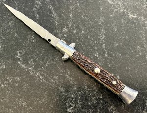 Vintage Spanish Stiletto Switchblade, 8.25 Inch, Marked "INOX", Unused #1