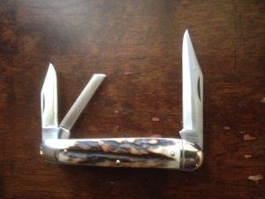 Schrade Walden 804 Stag Split back whittler Unused