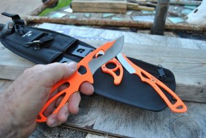 Buck Paklite Set In Case Mint Never Used Discontinued Orange Handles Three Knives USA Made