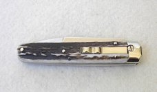 NEW AGA CAMPOLIN 8" GENUINE STAG AUTOMATIC BARON CAMPOLIN, ITALY W/BOX & LEATHER POUCH