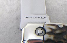 NEW AGA CAMPOLIN 8" GENUINE STAG AUTOMATIC BARON CAMPOLIN, ITALY W/BOX & LEATHER POUCH
