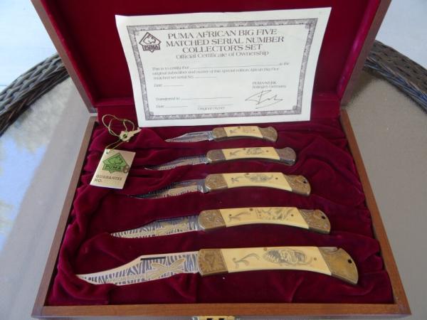 Super Rare Puma Big 5 African Game Knife Set