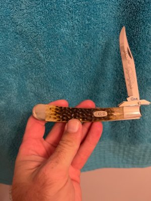 1997 Case XX USA 6151 SG SS Green Bone Handle JAGUAR With Large Single Blade With Swing Guard NIB