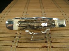 BUCK CREEK "ONE MILLION BUCKS" GENUINE HEAVY STAG HORN GERMANY STAINLESS MINT TRAPPER POCKET KNIFE