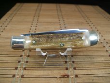 BUCK CREEK "ONE MILLION BUCKS" GENUINE HEAVY STAG HORN GERMANY STAINLESS MINT TRAPPER POCKET KNIFE