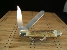 BUCK CREEK "ONE MILLION BUCKS" GENUINE HEAVY STAG HORN GERMANY STAINLESS MINT TRAPPER POCKET KNIFE