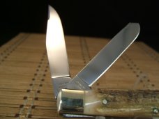 BUCK CREEK "ONE MILLION BUCKS" GENUINE HEAVY STAG HORN GERMANY STAINLESS MINT TRAPPER POCKET KNIFE