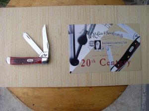 Case XX Mini Trapper Date Shield  Knife w/Red  Bone