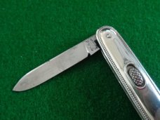 c. 1910's-20's Vintage Fly-Lock Knife Co. B'Port, Conn 3-3/8" DOUBLE Blade NICKEL Silver
