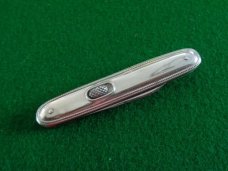 c. 1910's-20's Vintage Fly-Lock Knife Co. B'Port, Conn 3-3/8" DOUBLE Blade NICKEL Silver